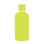 Green illustration of Hair Rules product bottle