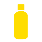 Yellow illustration of Hair Rules product bottle