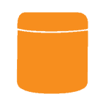 Orange graphic illustration of Hair Rules product jar