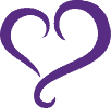 Heart drawn with purple swirls